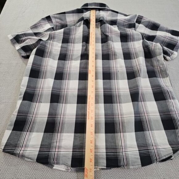 Wrangler Performance Shirt Men's Size 2XL Black Plaid Short Sleeve EUC Gorpcore - Picture 9 of 12